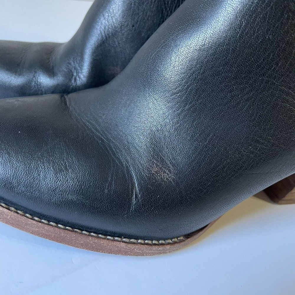 MADEWELL The Billie Boot Bootie Ankle Boot Black Leather Stacked Heel Size 8 - Picture 11 of 12